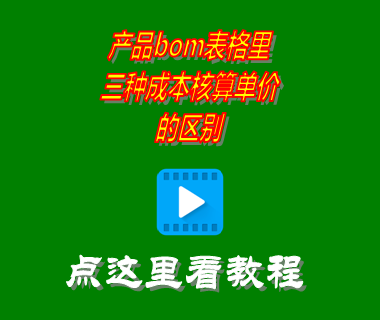 產(chǎn)品bom表格里三種成本核算單價的區(qū)別_erp生產(chǎn)管理系統(tǒng)