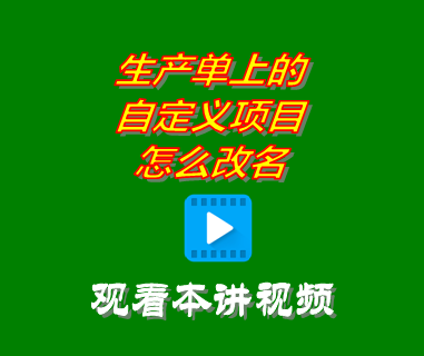 生產單制令單上的自定義項目改名_erp管理系統(tǒng)